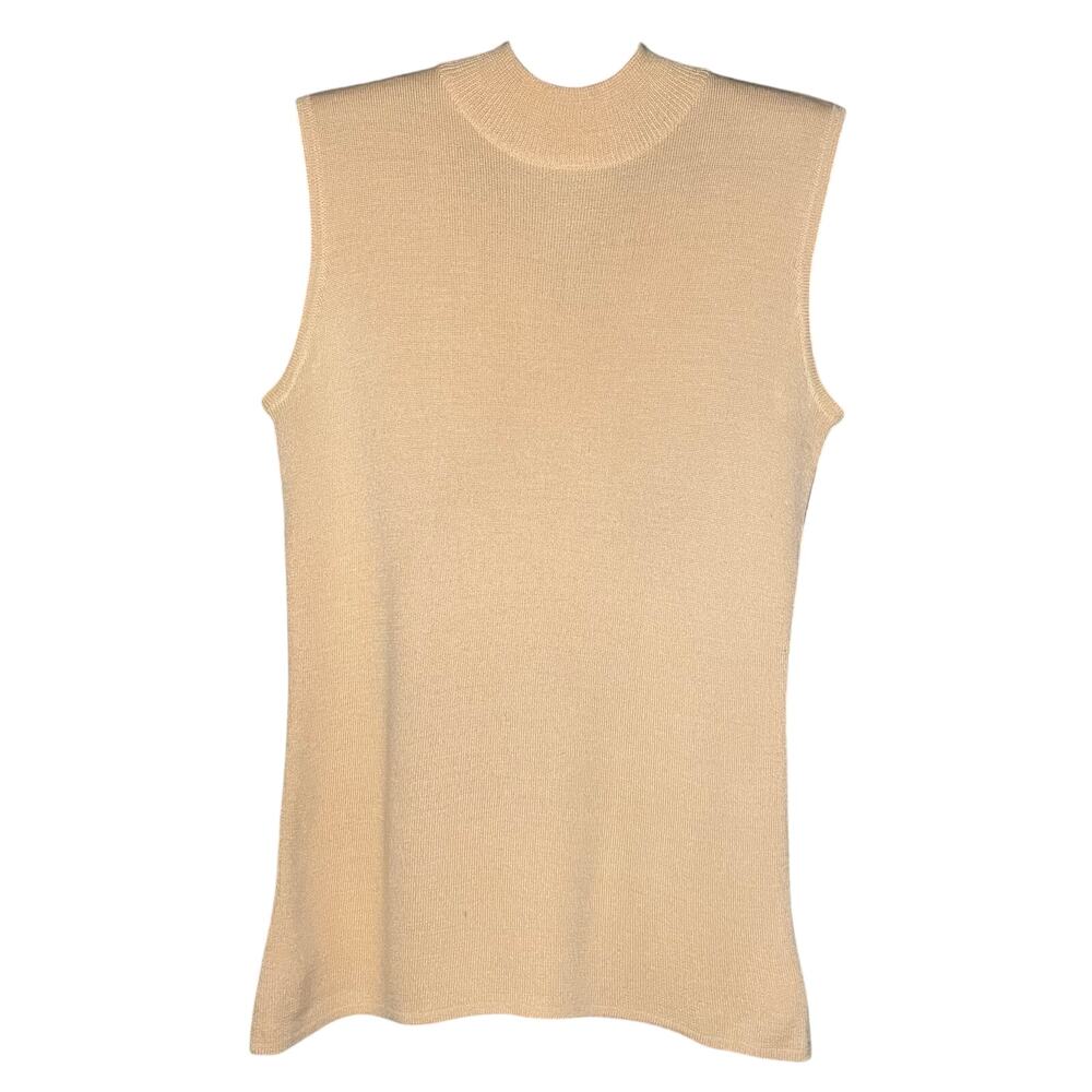 VTG Apart Collection Mock Turtleneck Sweater Camel Sz M Made in Hong Kong office